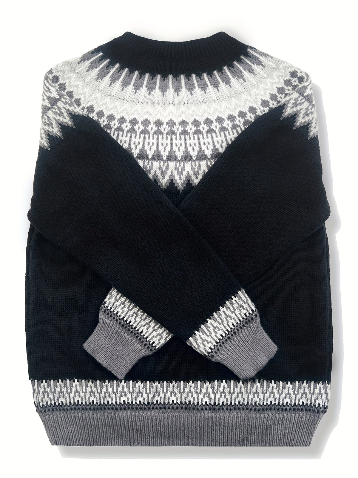Women's Chunky Nature Motif Jacquard Crew Neck Pullover