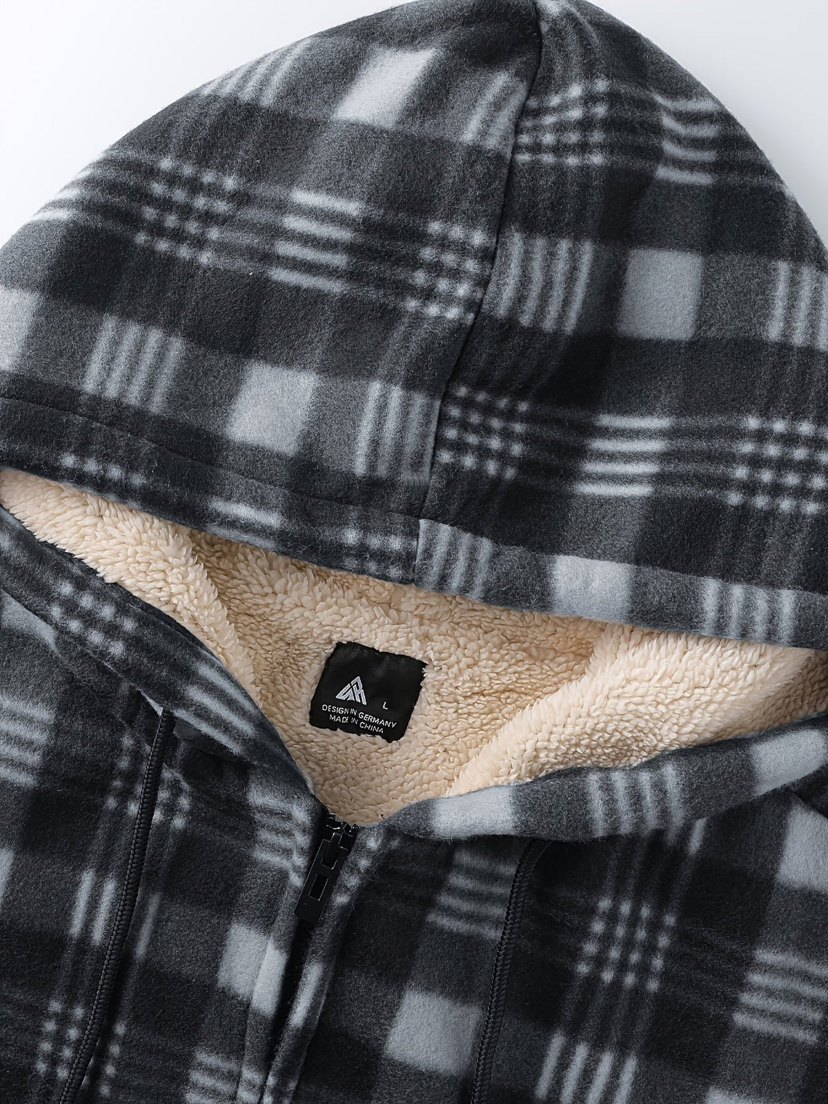 Men's Plush-Lined Zip-Up Hooded Jacket in Solid or Plaid
