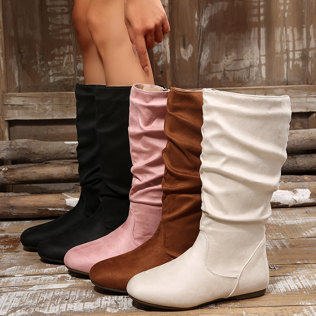 Women's Day-to-Night Slouch Mid-Calf Boots with Cushioned Footbed