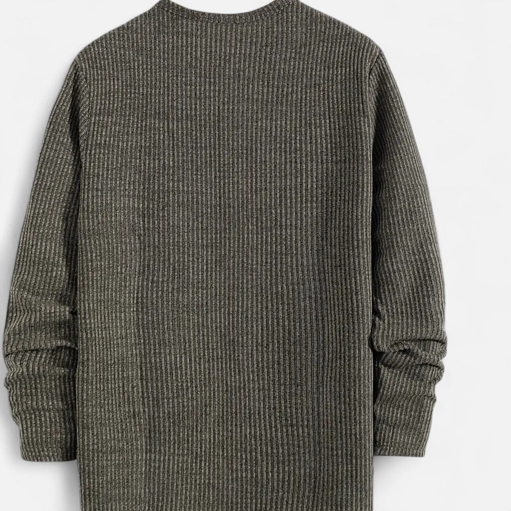 Men's Cable-Knit Henley Sweater in a Cotton Blend