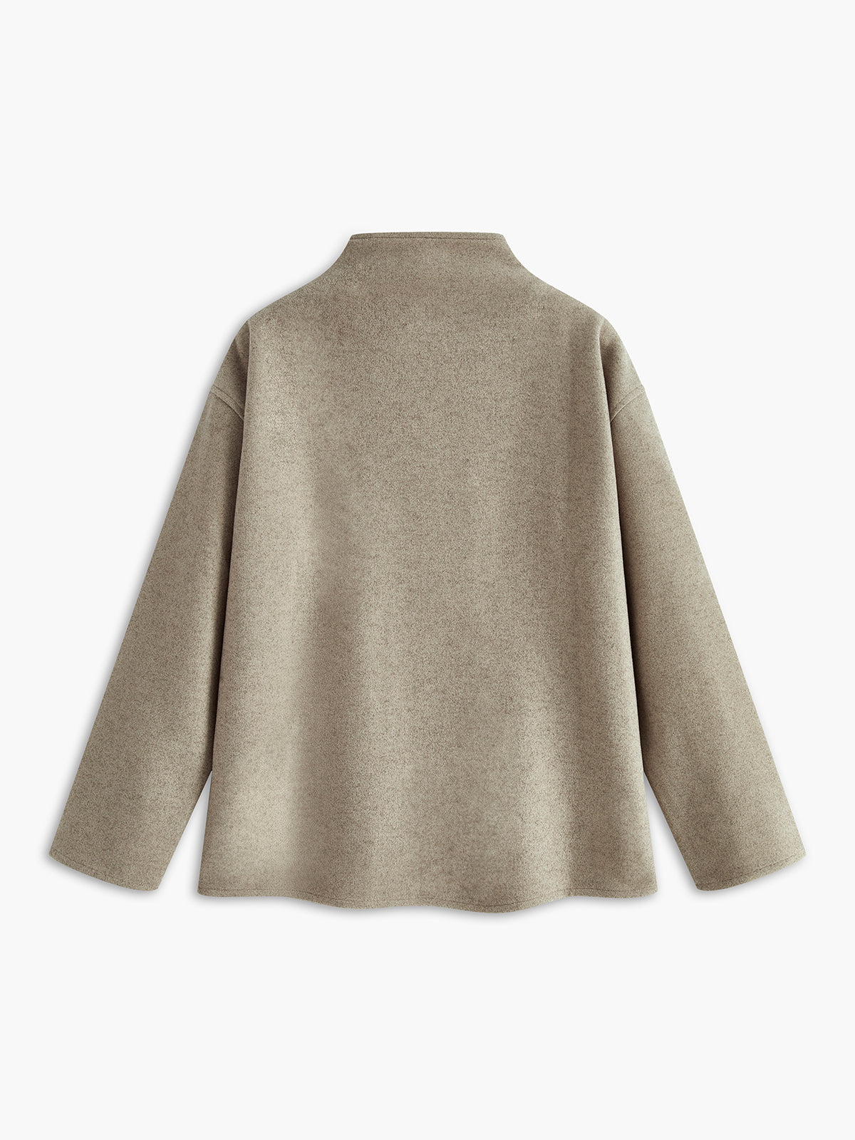 Women's Cropped Stand-Collar Coat with Double-Breasted Front