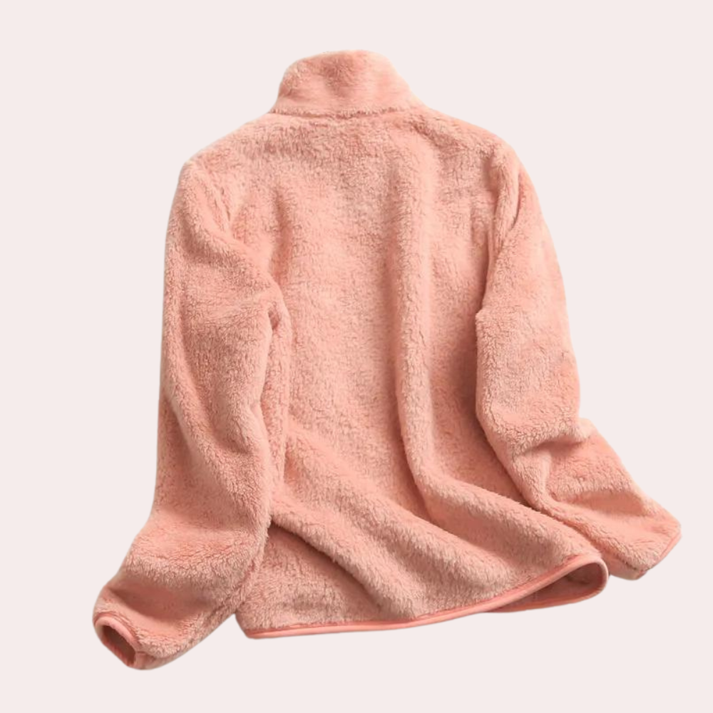 Women's Stand-Collar Fleece Zip-Up Jacket for Everyday Layering