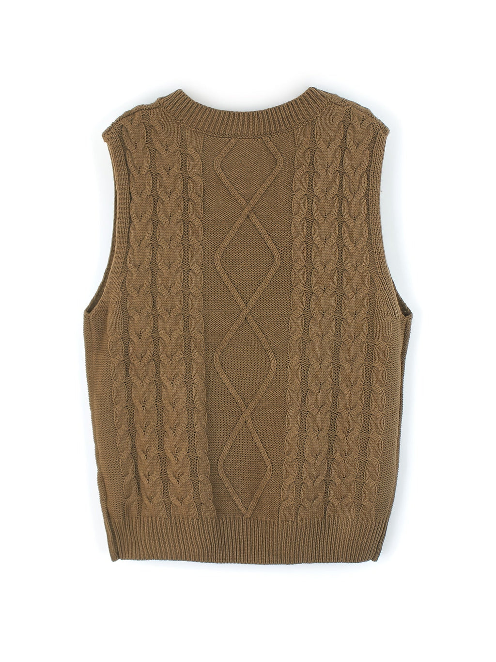 Women's Cable-Knit V-Neck Sweater Vest in a Relaxed Fit