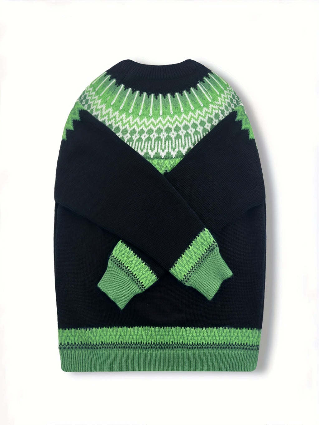 Women's Chunky Nature Motif Jacquard Crew Neck Pullover