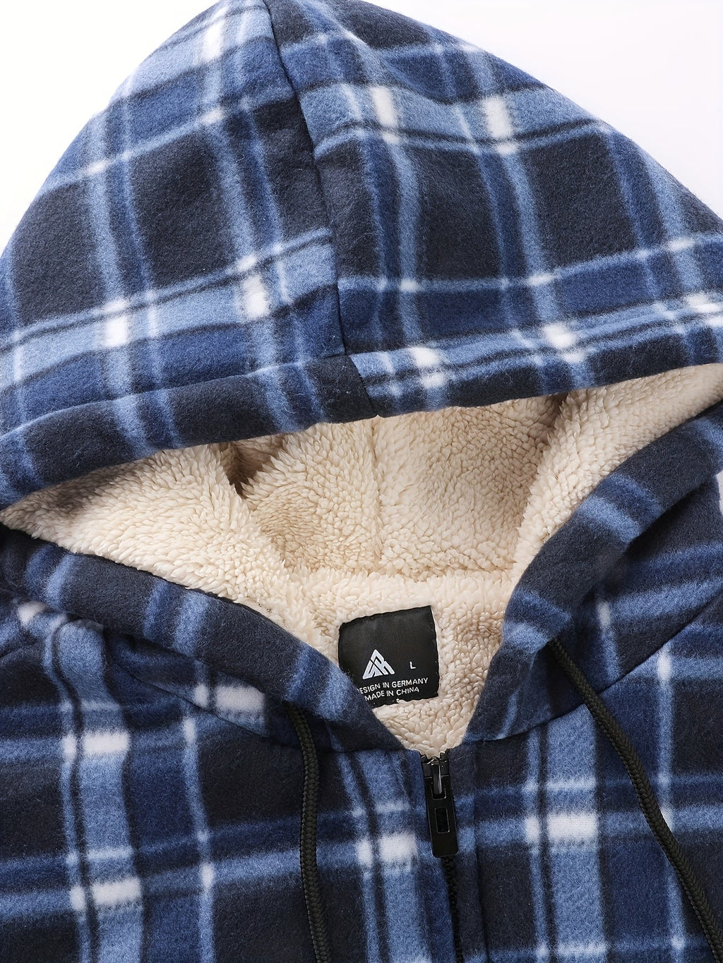 Men's Plush-Lined Zip-Up Hooded Jacket in Solid or Plaid