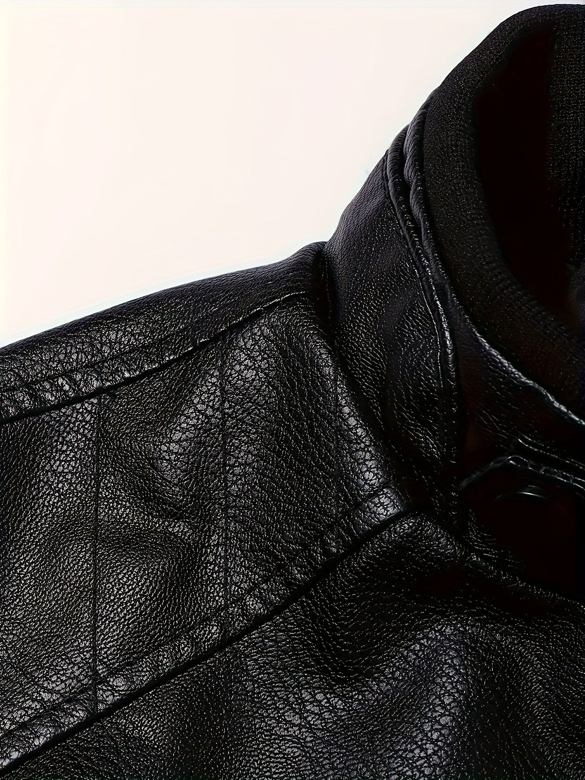 Men's Soft-Feel City Moto Jacket with Stand Collar