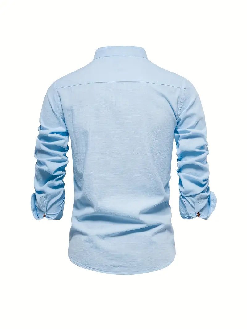 Men's Structured-Collar Slim Button-Up Shirt