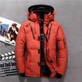 Men's Insulated Storm-Flap Winter Jacket with Adjustable Hood - Red