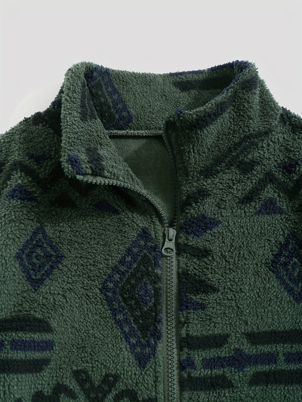 Women's Printed Plush Full-Zip Jacket with Adjustable Hem