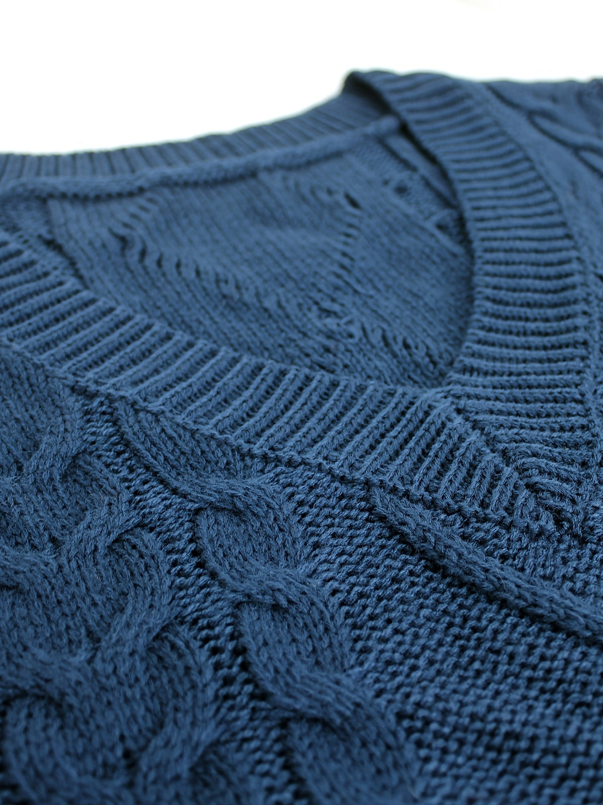Women's Cable-Knit V-Neck Sweater Vest in a Relaxed Fit