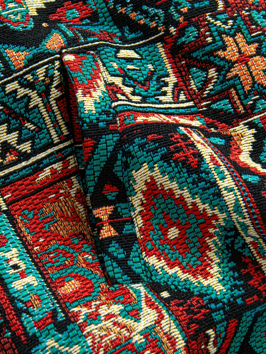 Men's Lapel-Collar Zip Jacket in an Artisan Woven Pattern