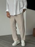 Men's Pull-On Wide-Leg Streetwear Pants - Beige