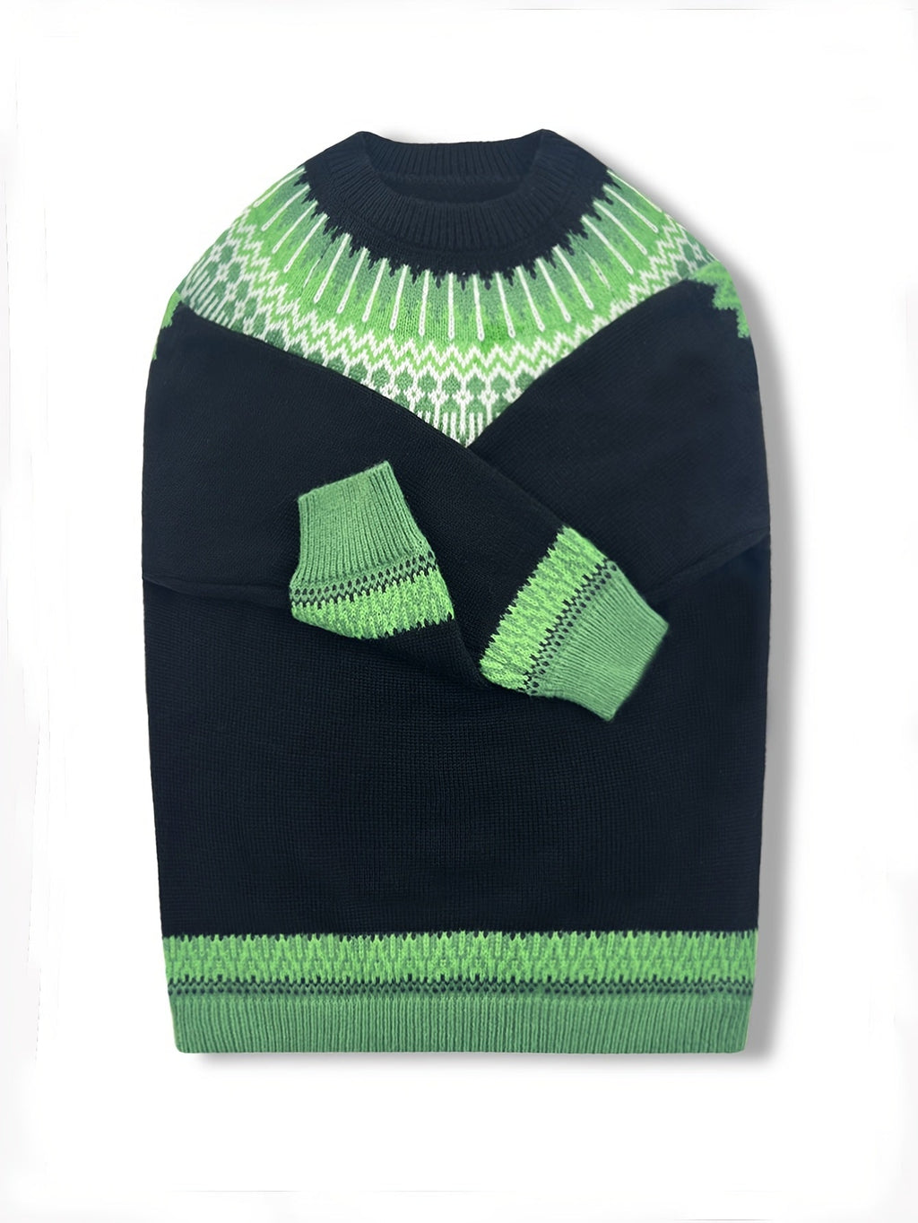Women's Chunky Nature Motif Jacquard Crew Neck Pullover