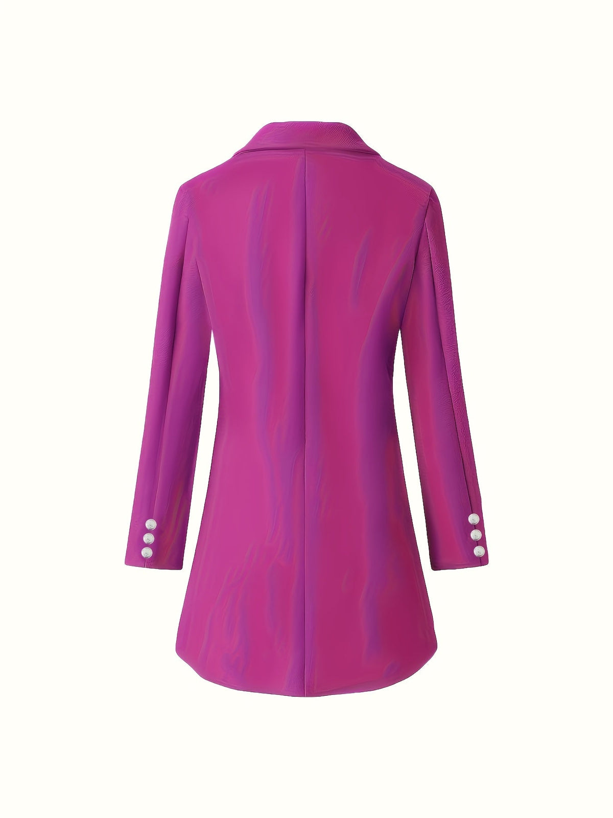 Women's Relaxed Tailored Long Coat with Two-Row Button Front