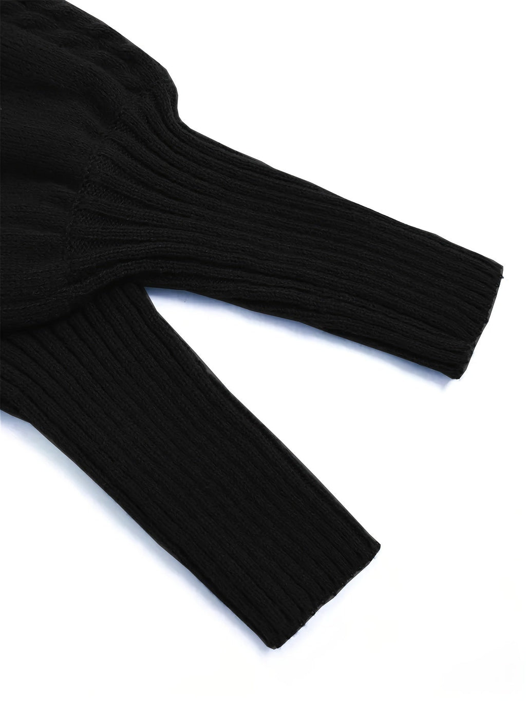 Women's Easy-Drape Cable-Knit Sweater with Half-High Collar