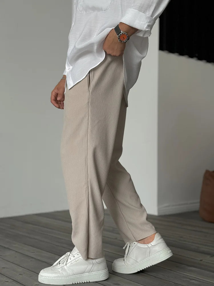 Men's Pull-On Wide-Leg Streetwear Pants