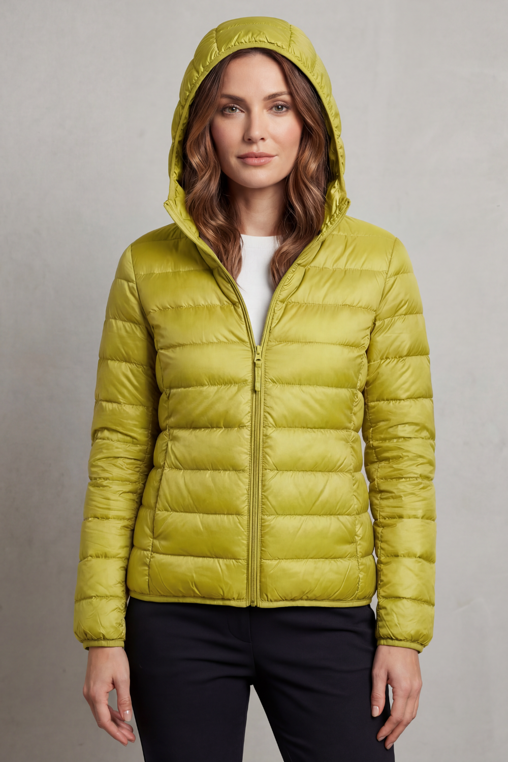 Women's Hooded Quilted Jacket That Folds Into Your Bag