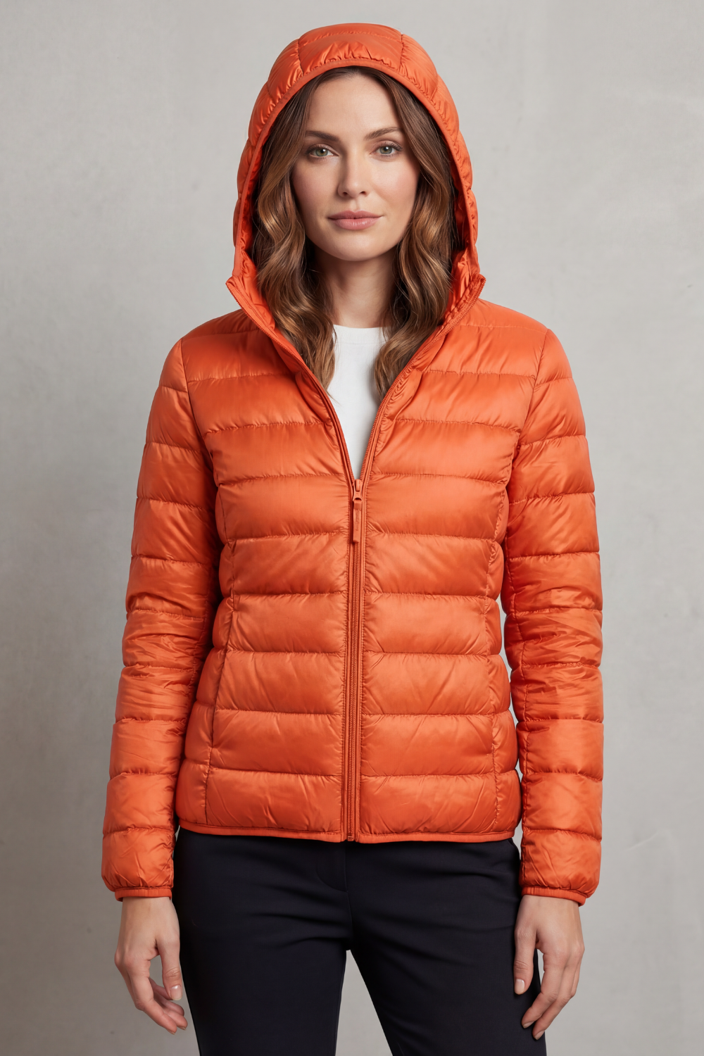 Women's Hooded Quilted Jacket That Folds Into Your Bag