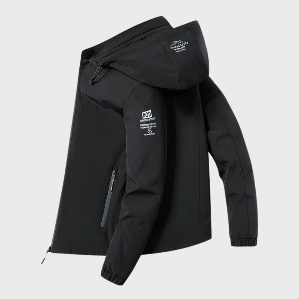 Men's Hooded Insulated Commuter Jacket with Smooth Shell - Black