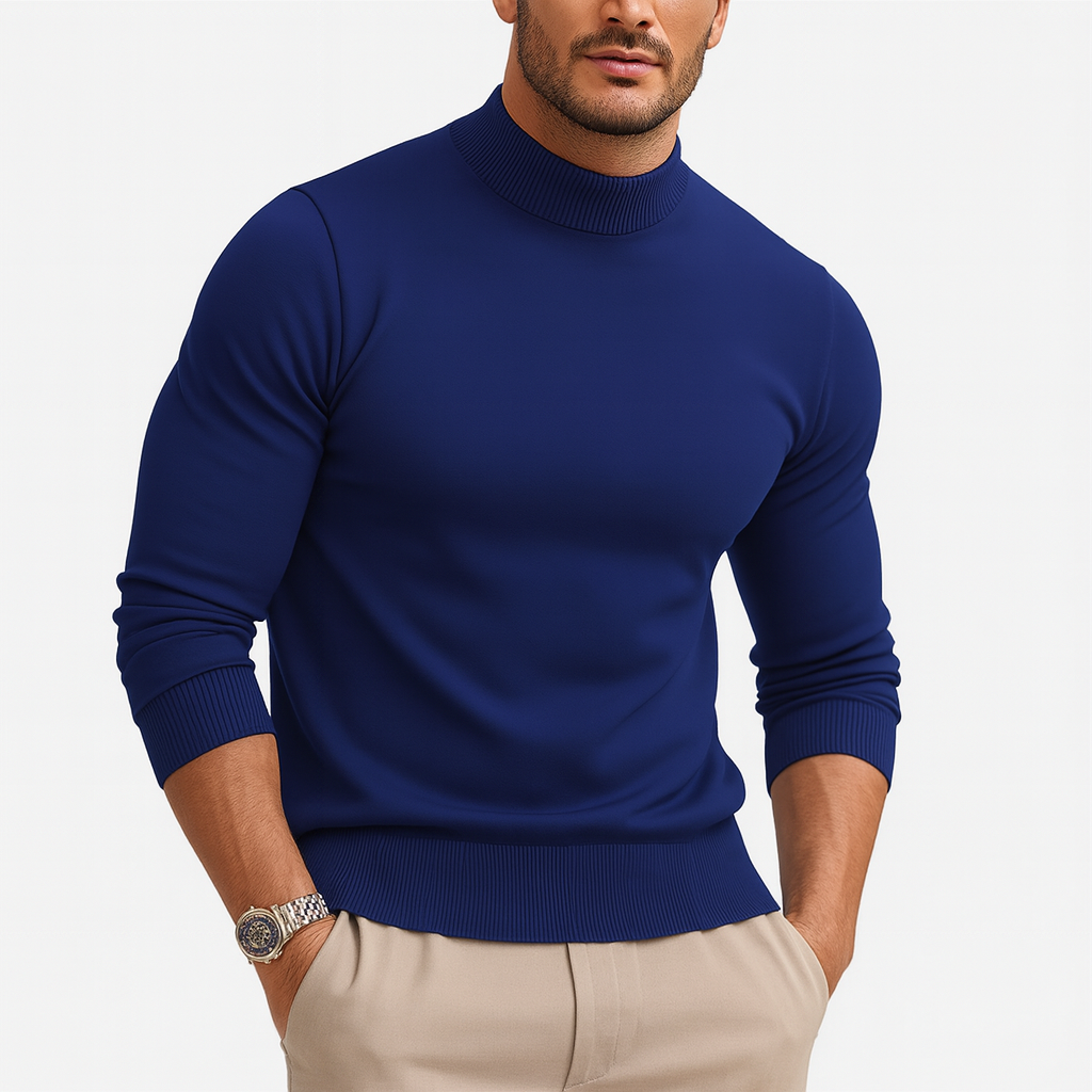 Men's Fitted Soft Knit Turtleneck for Blazer Layering