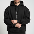 Men's Regular-Fit Hoodie with Drawstring Hood for Gym and Commute - Black