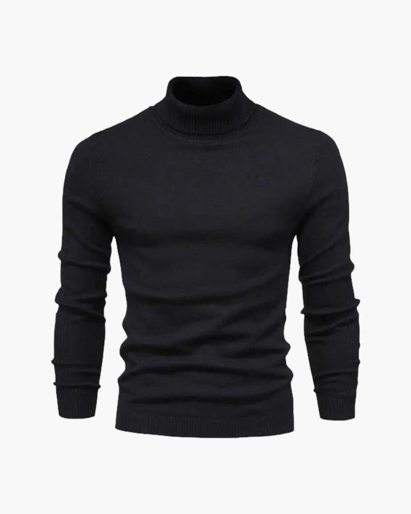 Men's Merino Wool Turtleneck Sweater with Light Stretch