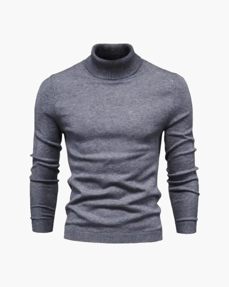 Men's Merino Wool Turtleneck Sweater with Light Stretch