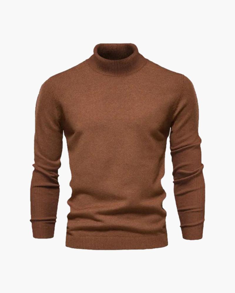 Men's Merino Wool Turtleneck Sweater with Light Stretch