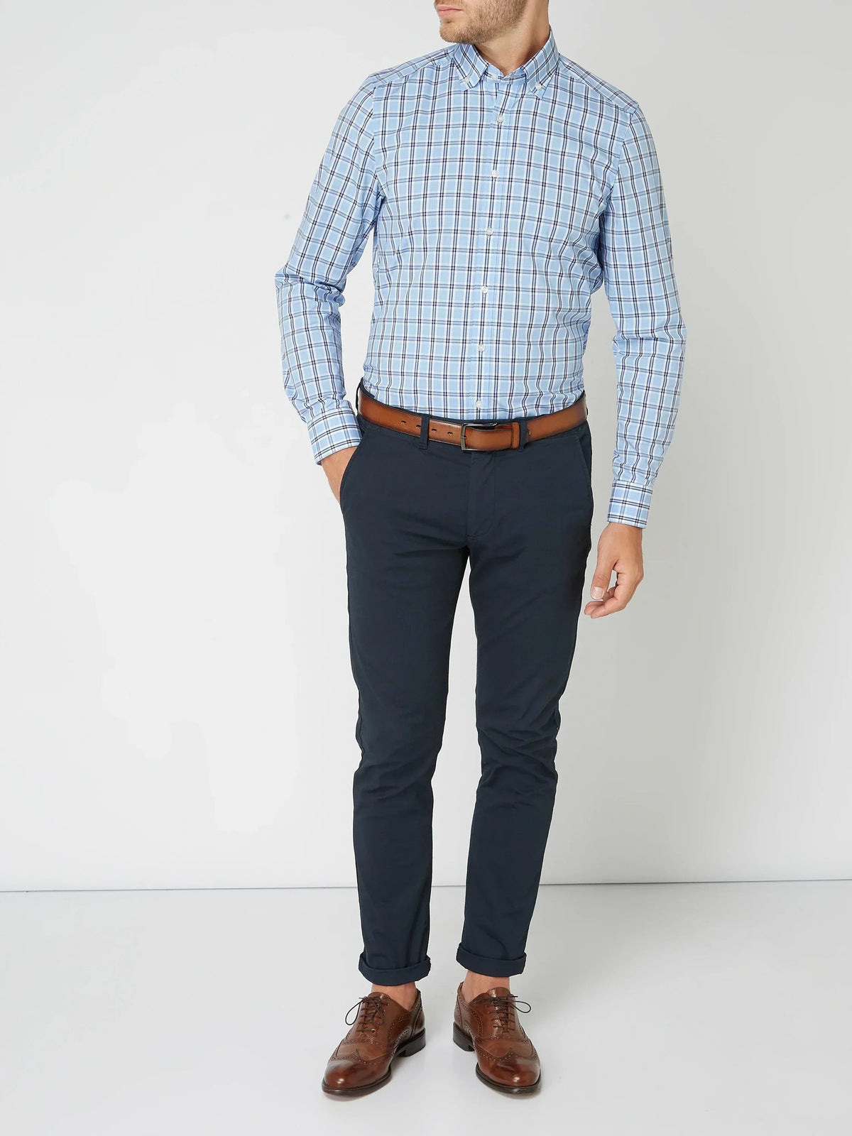 Men's Pure Cotton Plaid Shirt for Warm-Weather Days