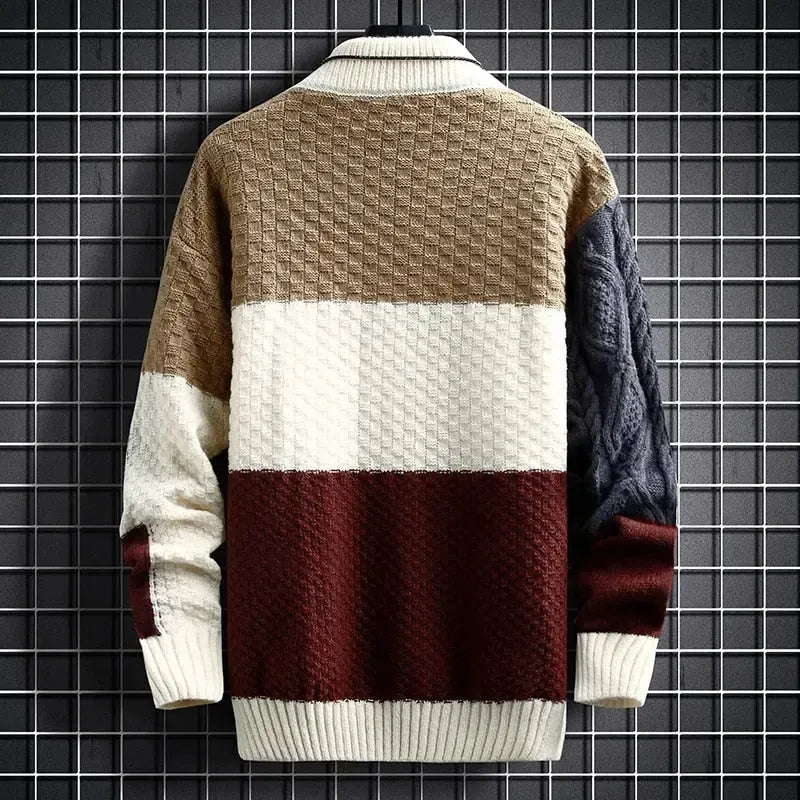 Men's Relaxed Patch-Detail Turtleneck Sweater