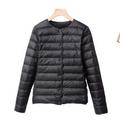 Women's Cropped Quilted Jacket for Spring and Fall Layering - Black