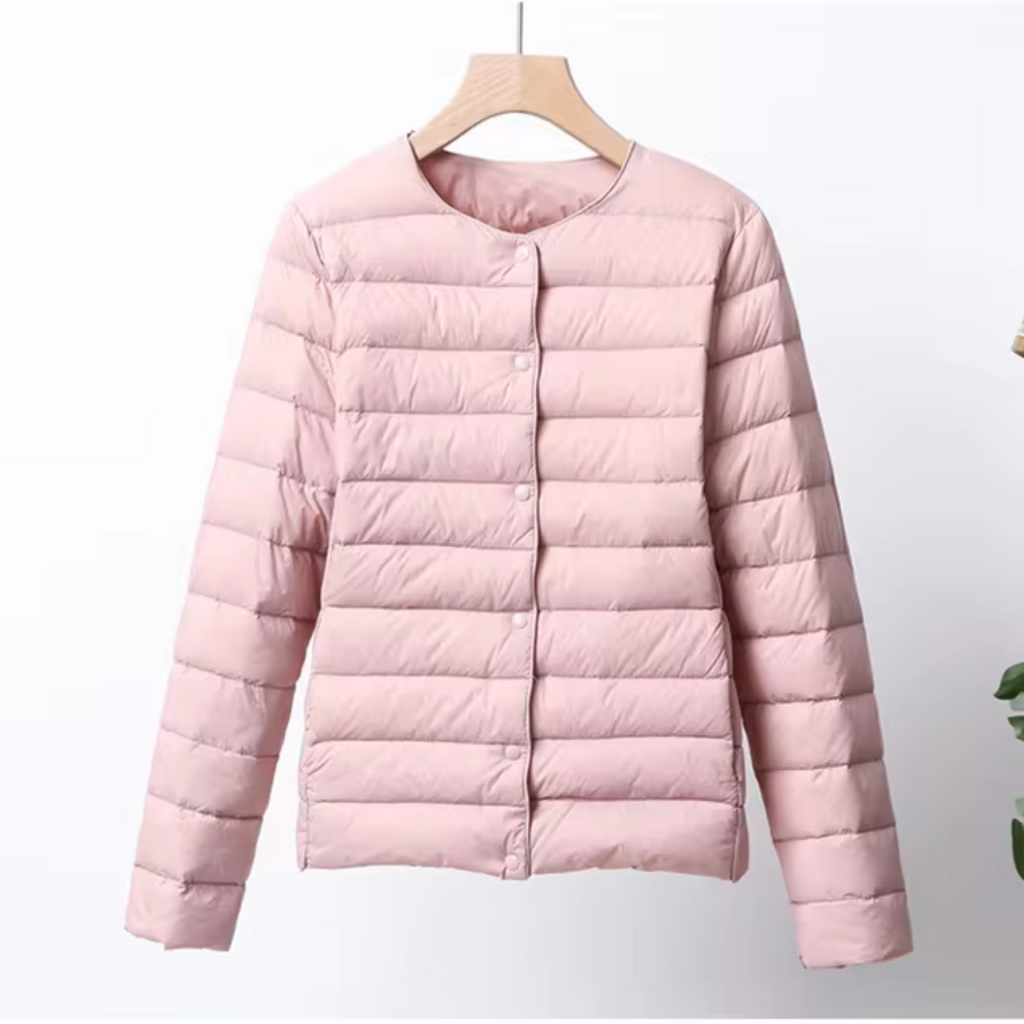 Women's Cropped Quilted Jacket for Spring and Fall Layering