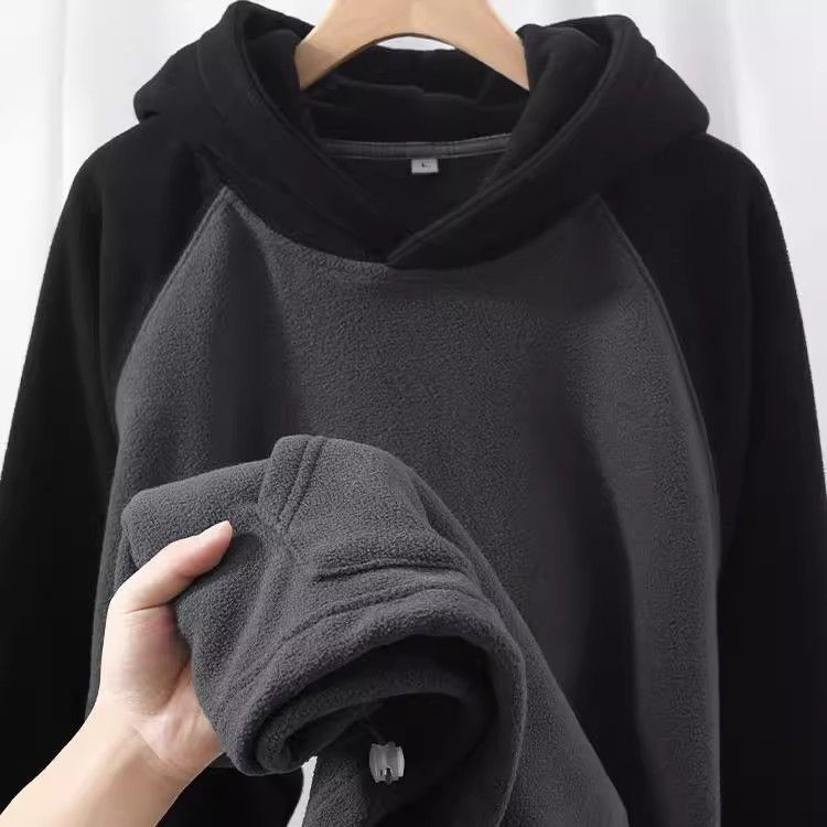 Men's Oversized Waterproof Pullover Parka with Raglan Sleeves - Dark Gray