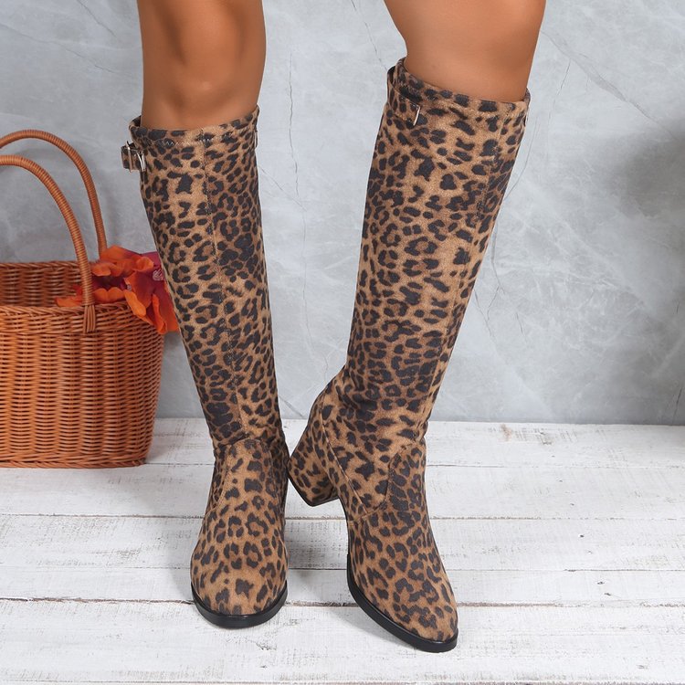 Women's Everyday Suede Leather Boots with Riding-Boot Styling