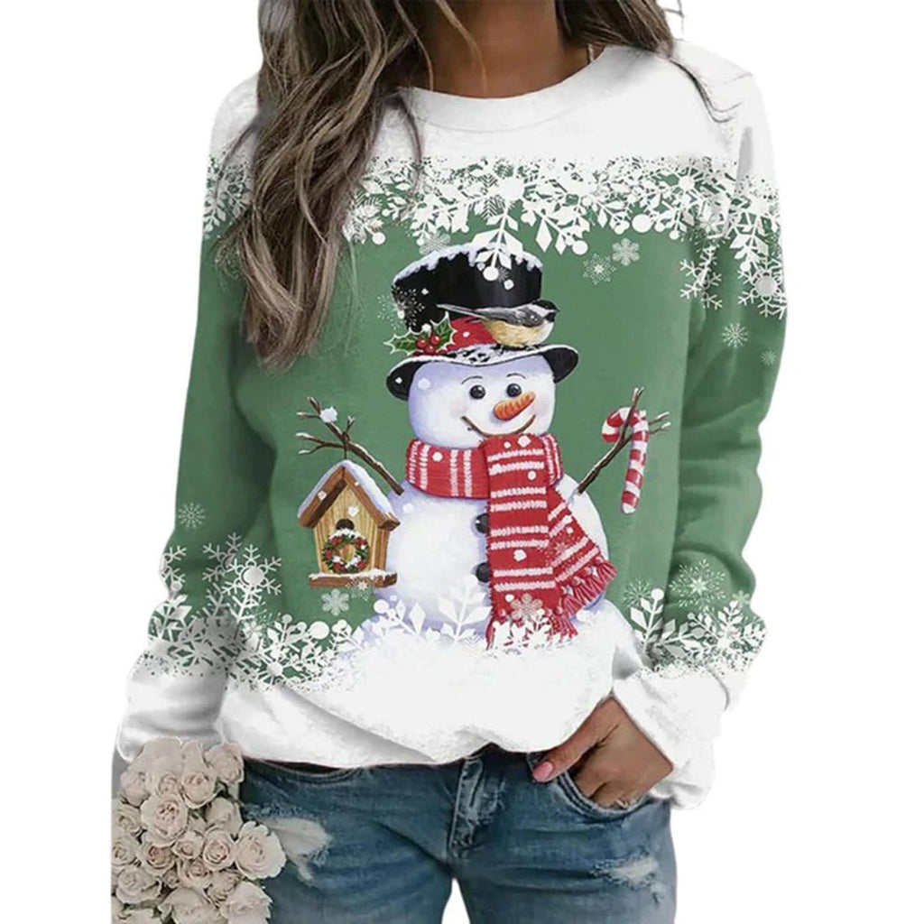 Women's Regular-Fit Snowman Holiday Sweater in Thick Knit
