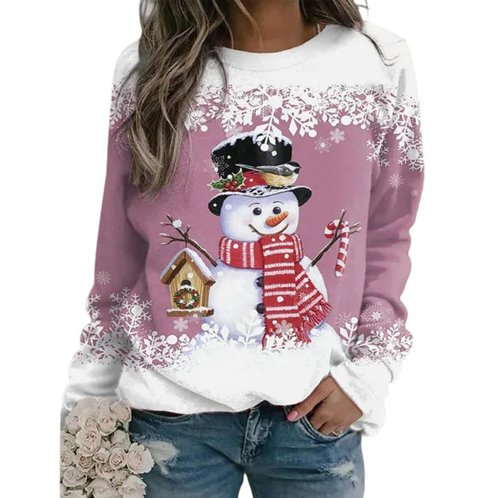 Women's Regular-Fit Snowman Holiday Sweater in Thick Knit