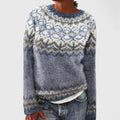 Women's Classic Everyday Knit Pullover in Extended Sizes - Dark Blue