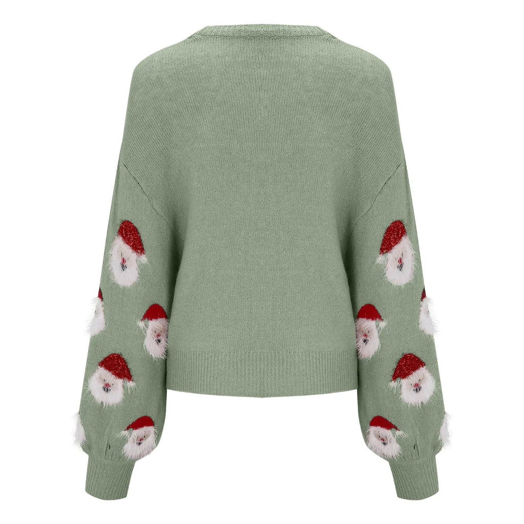 Women's All-Over Print Holiday Sweater in a Relaxed Fit