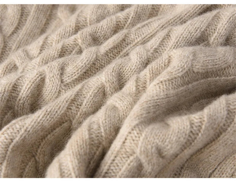 Men's Half-Zip Merino Wool Sweater with Mid-Height Collar