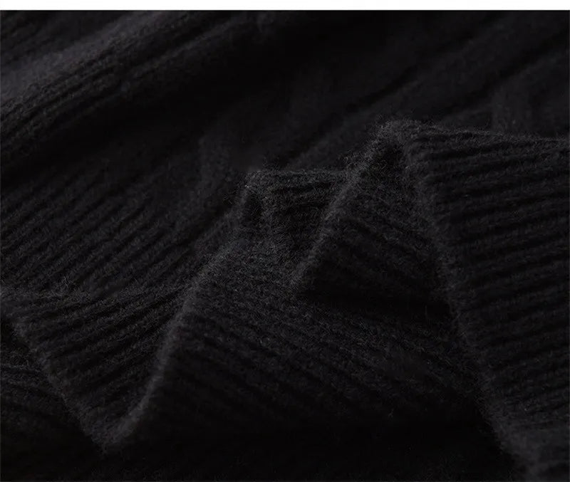 Men's Half-Zip Merino Wool Sweater with Mid-Height Collar