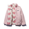 Women's Fleece-Lined Full-Zip Everyday Jacket with Stand Collar - Light Pink