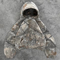 Men's Casual Camo-Print Full-Zip Hoodie Jacket