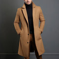 Men's Structured-Lapel Trench Coat with Three-Button Front - Beige