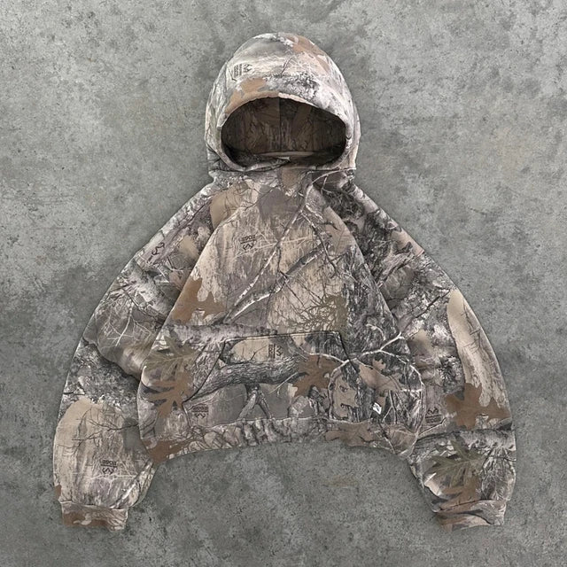 Men's Casual Camo-Print Full-Zip Hoodie Jacket