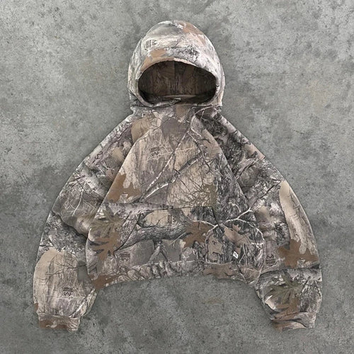 Men's Casual Camo-Print Full-Zip Hoodie Jacket