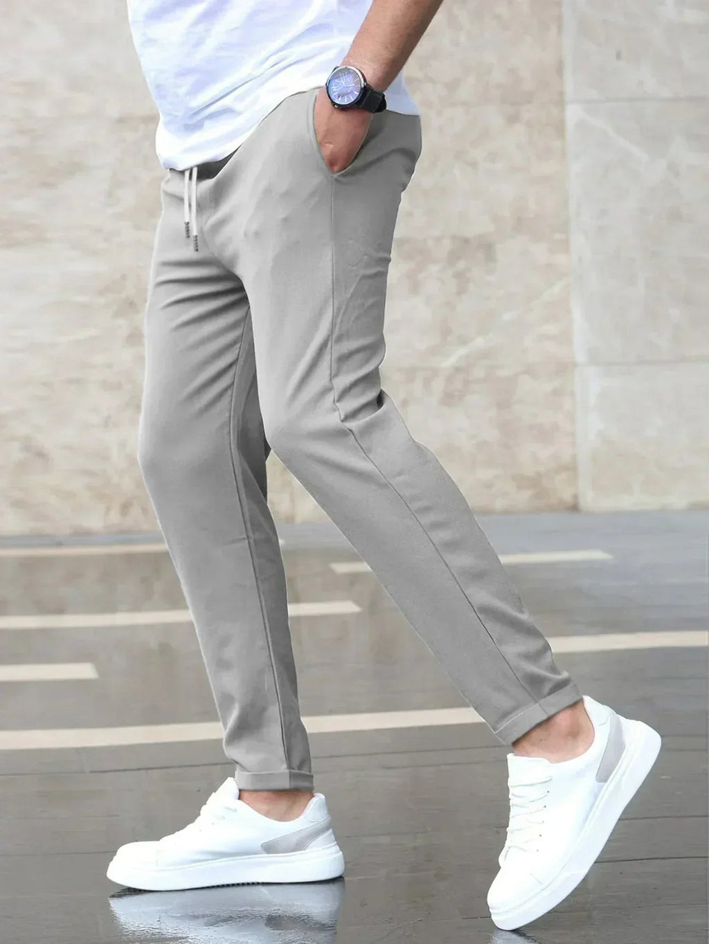 Men's Everyday Stretch Pants for Work and Nights Out - Gray