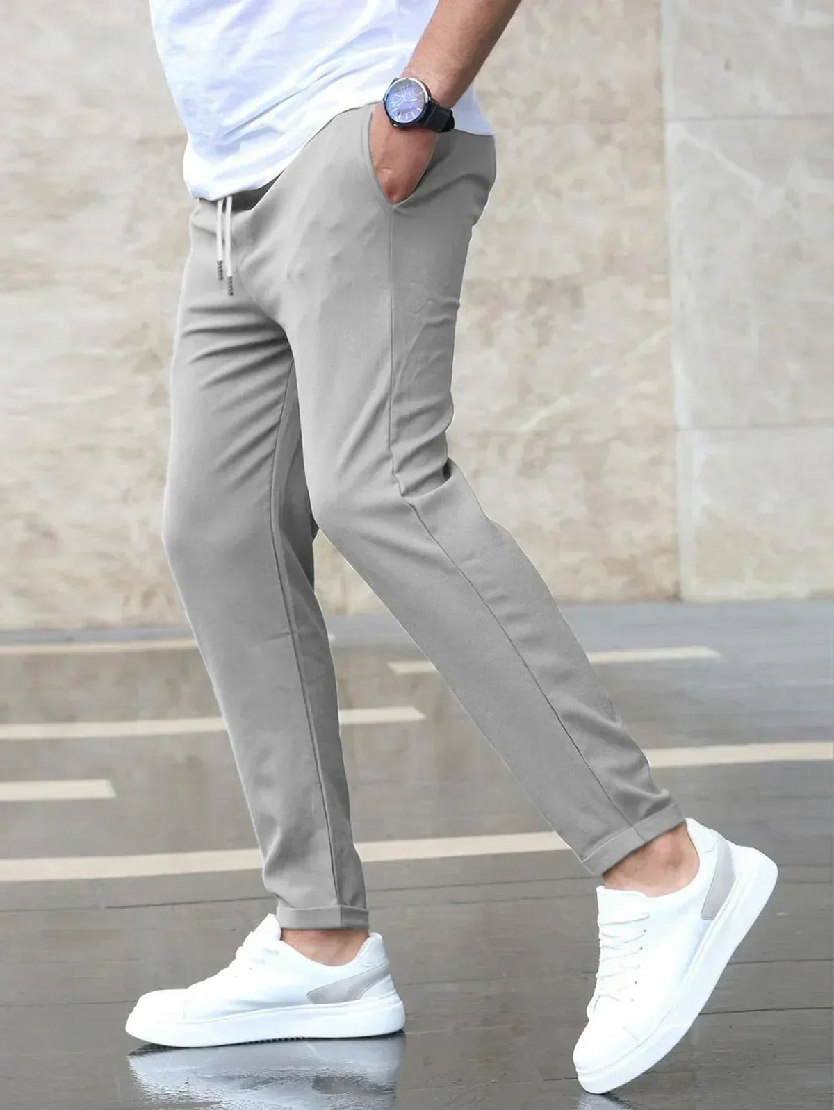 Men's Everyday Stretch Pants for Work and Nights Out - Gray