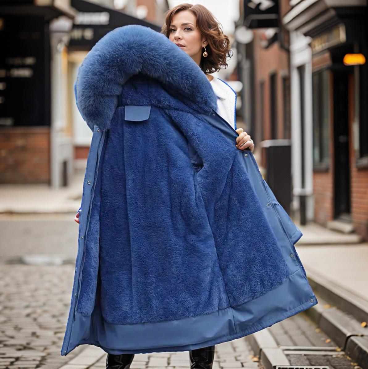 Women's Trimmed-Hood Winter Parka with Thick Plush Lining