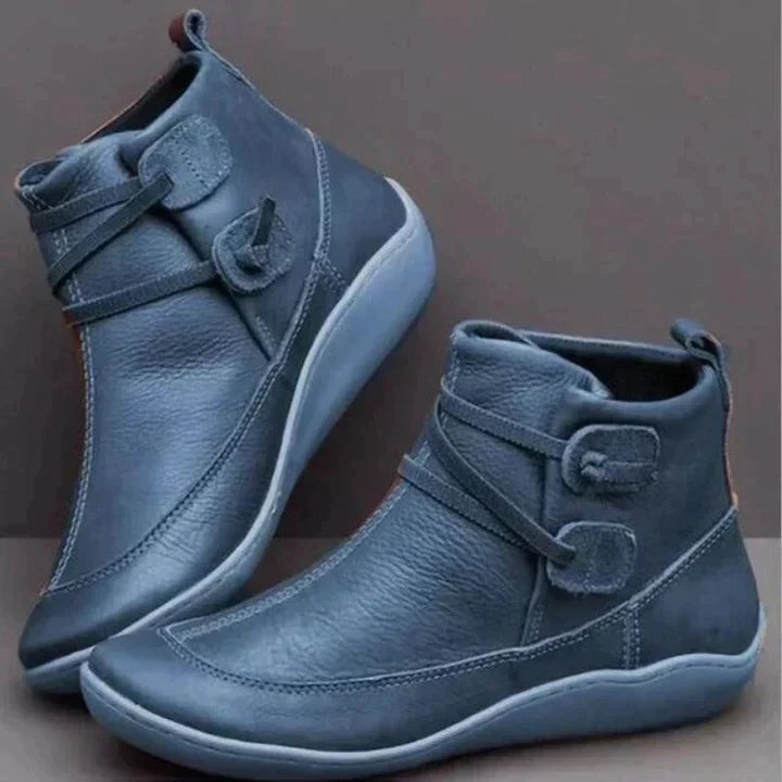 Women's Stitched Side-Lace Comfort Ankle Boots for Wet Days
