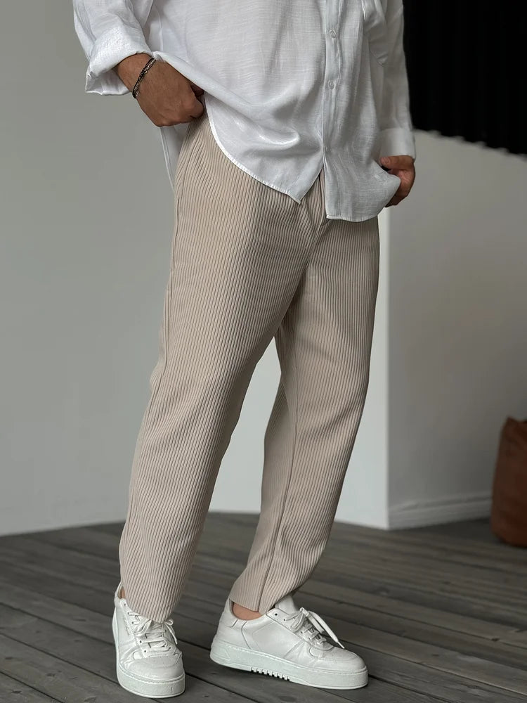 Men's Pull-On Wide-Leg Streetwear Pants